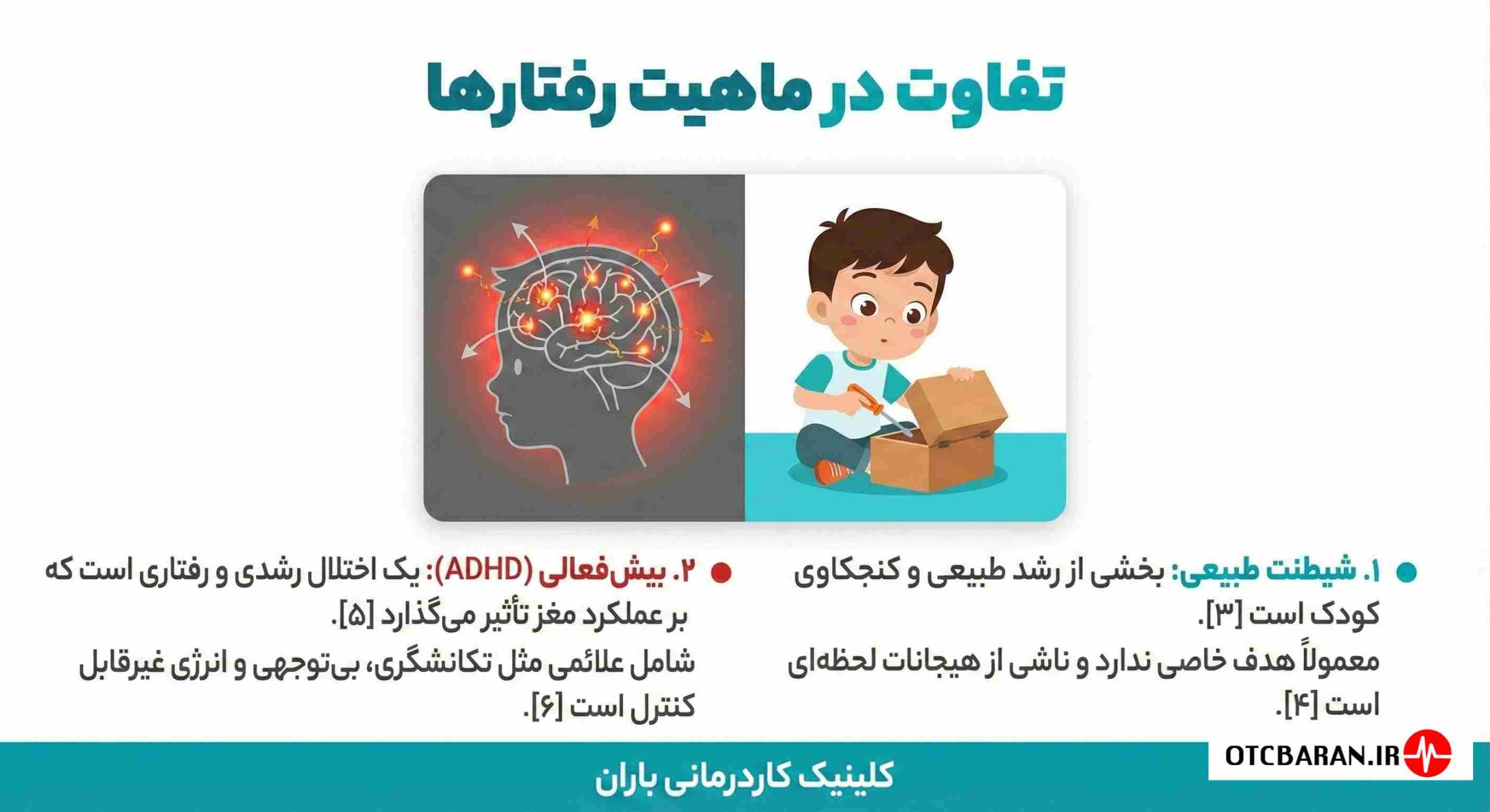 فرق بیش فعالی با شیطنت